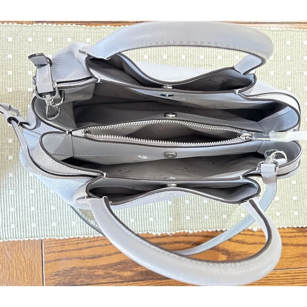NWOT Kate Spade New York Dumpling Satchel Purse Large Gray